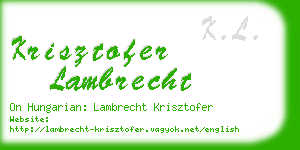 krisztofer lambrecht business card